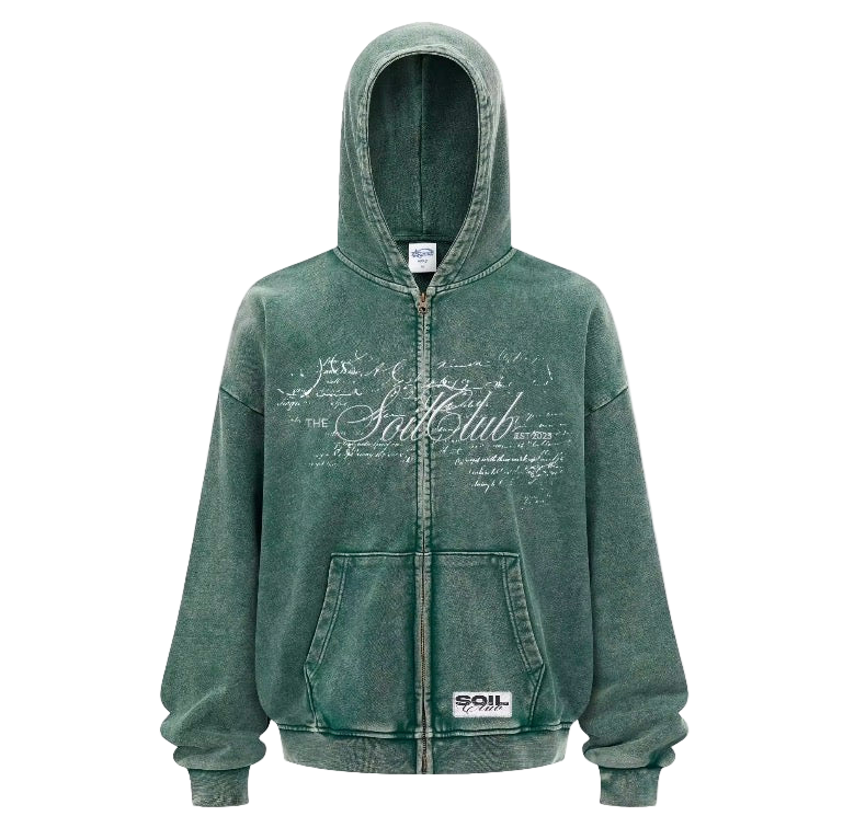 GREEN zip-up hoodie